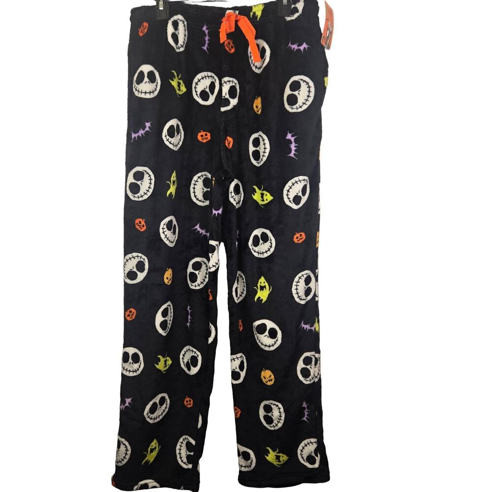 Disney Nightmare Before Christmas Women's Jack Skellington Fleece Pajama L NEW